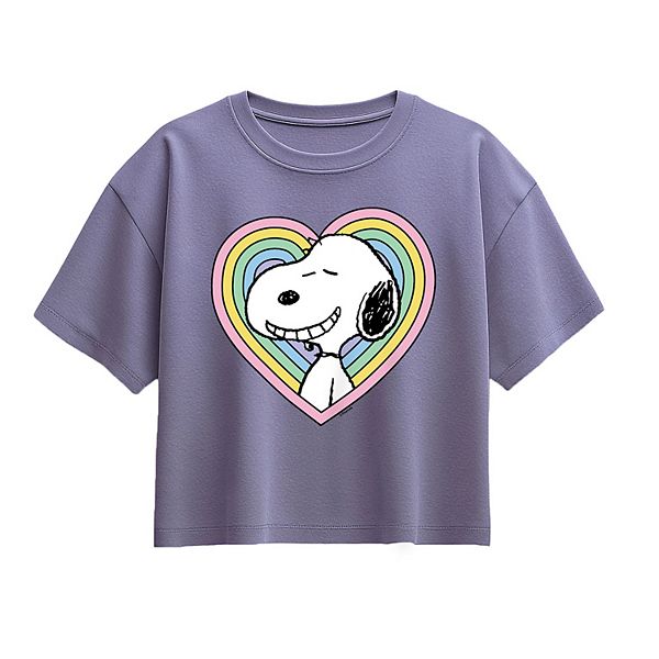 

Футболка с принтом Peanuts Snoopy rainbow heart для девочек 7-16 Licensed Character, Periwinkle
