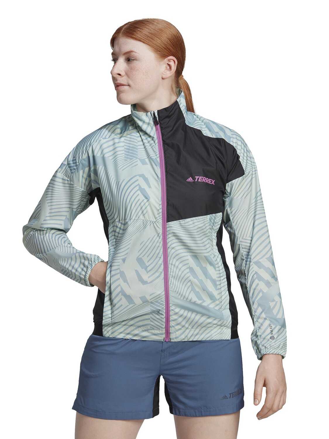 

Ветровка Adidas Performance Terrex Trail Running Printed Wind, зеленый