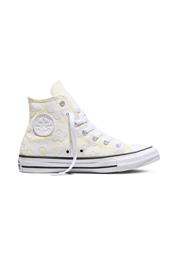 Кроссовки высокие Converse Chuck Taylor All Star Bubble Flowers High Top Trainers, цвет белый серебристый