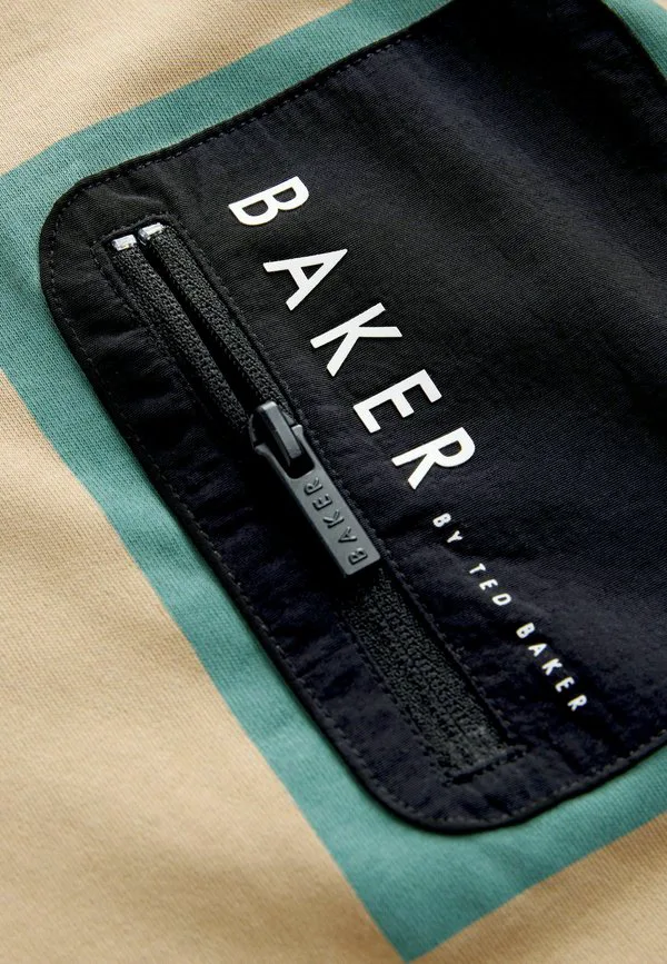Футболка с длинными рукавами и карманом Baker By Ted Baker, Stone — фото 4