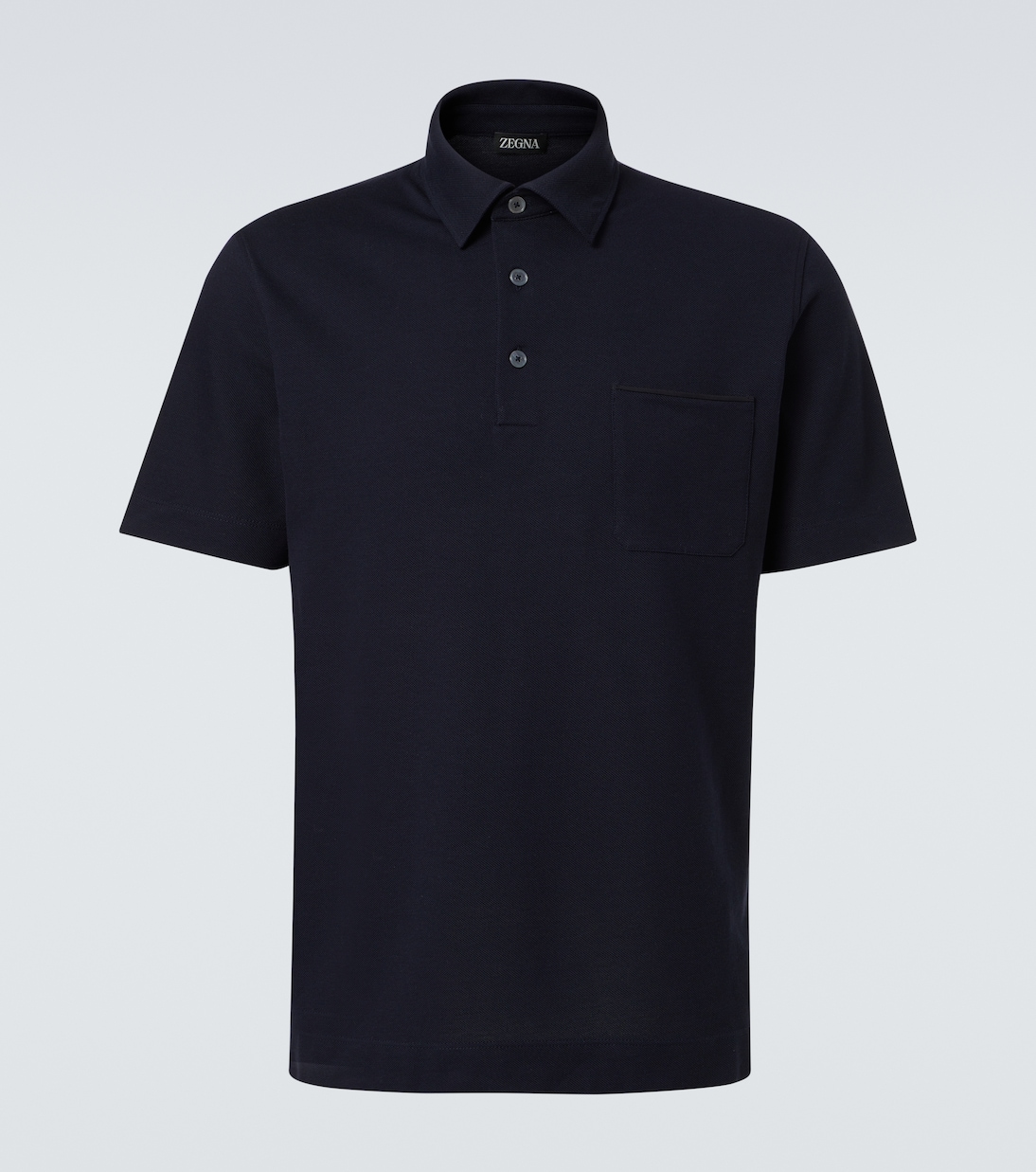 

Хлопковая поло с логотипом Zegna, темно-синий