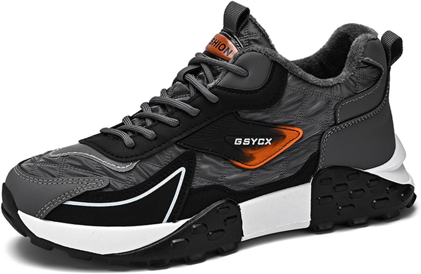 

Мужские повседневные модные кроссовки до щиколотки с флисовой подкладкой, теплой толстой подошвой и спортивной подошвой Generic, серый