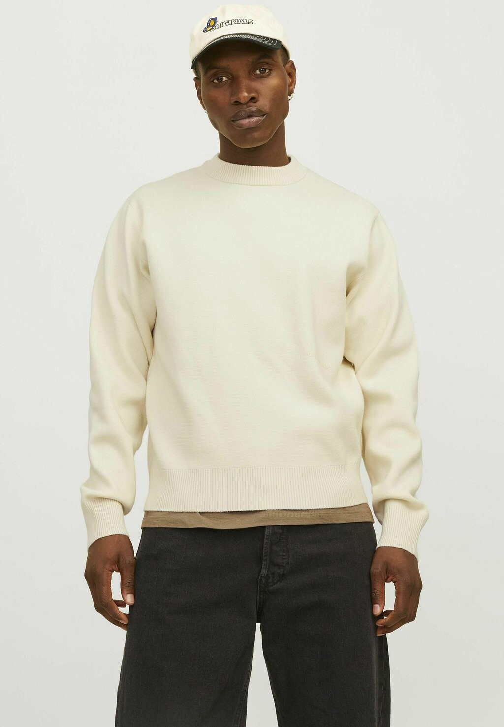 

Джемпер MIT RUNDHALS EINFARBIG Jack & Jones, бежевый
