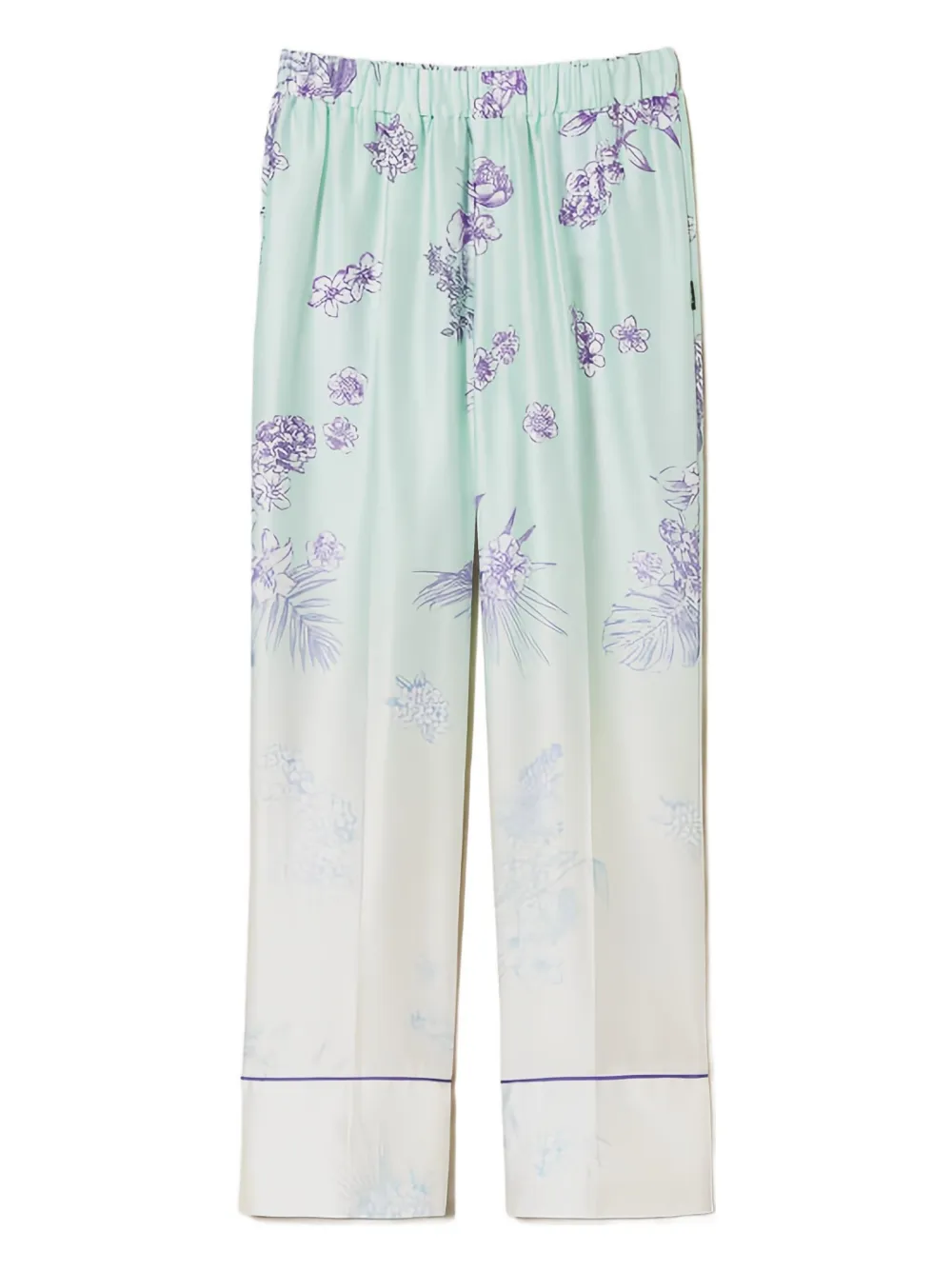 

Прямые брюки с цветочным принтом Twinset, зеленый