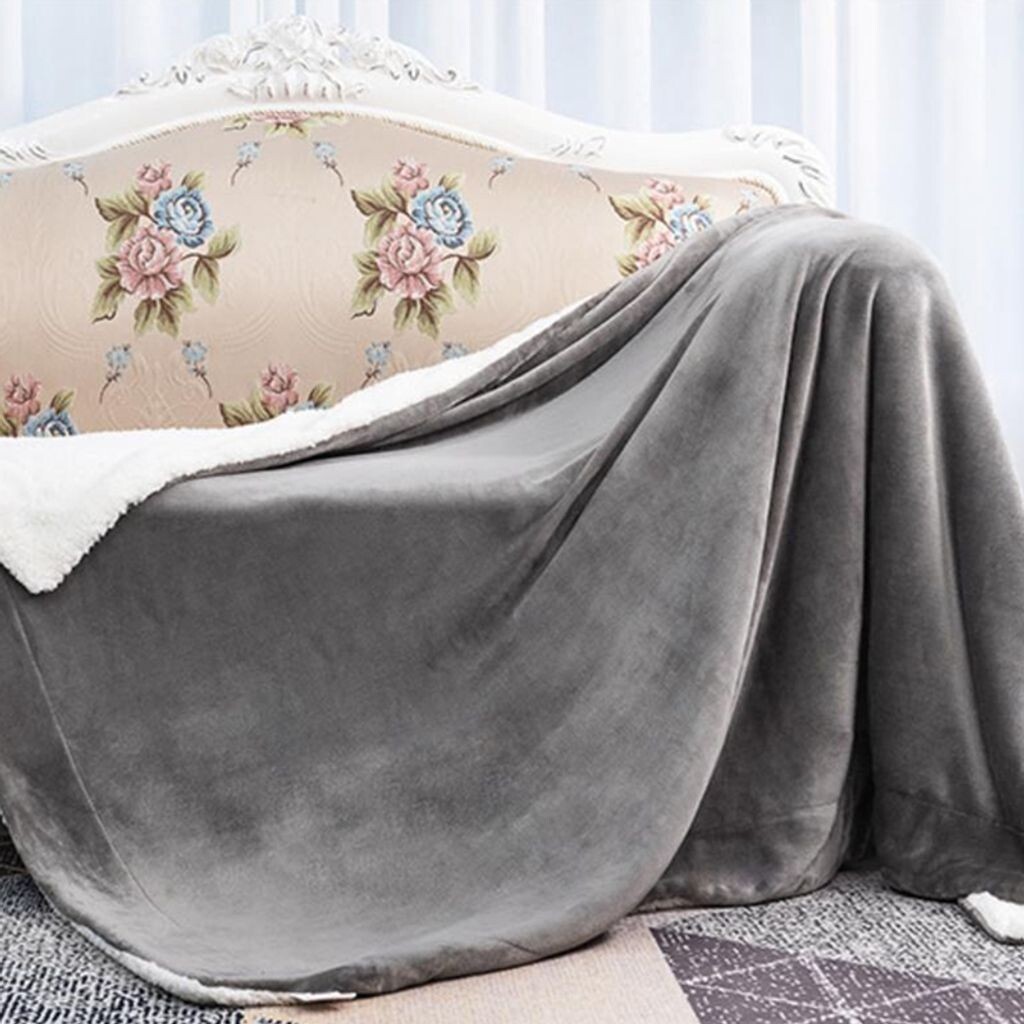 

YisibaihTao Фланелевое одеяло и одеяло для гостиной, пушистое покрывало для дивана, теплое флисовое одеяло из шерпа 130 x 160 см, серое