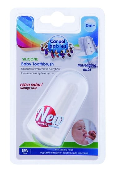 

Первая зубная щетка с массажными выступами, в контейнере Canpol Babies