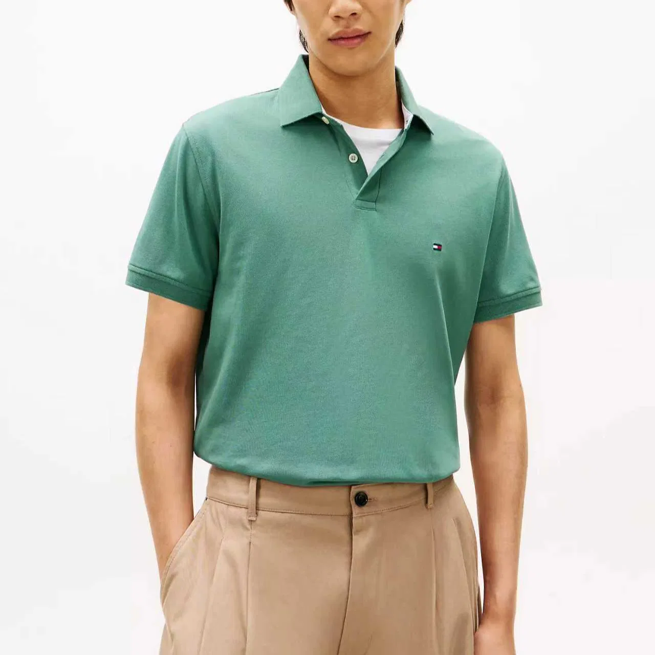 Поло мужское Tommy Hilfiger, Mint Green — фото 4