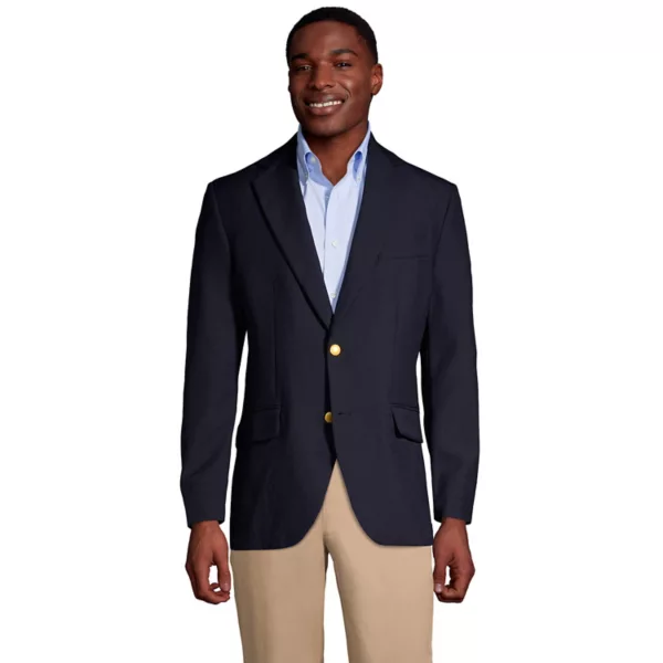 

Мужской блейзер из мешковины Lands' End, цвет deep navy