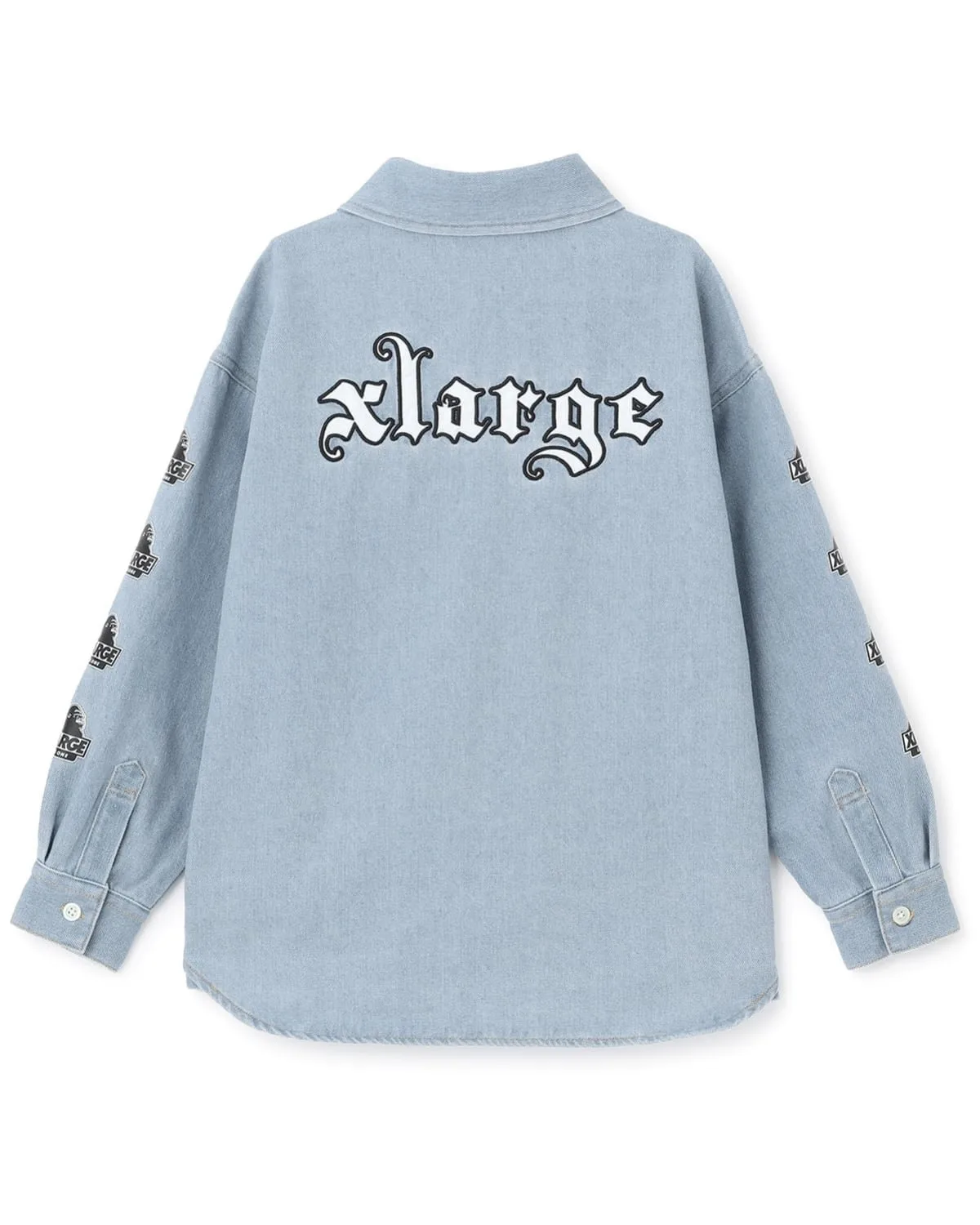 Джинсовая рубашка с длинными рукавами и нашивкой с логотипом XLARGE KIDS, Light Blue — фото 2