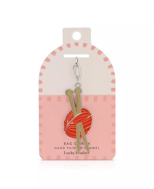 

Эмалевая подвеска на сумку Lucky Feather, knitting