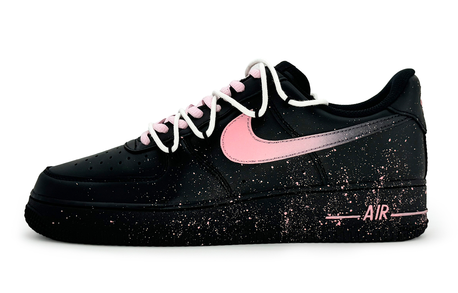 Nike Air Force 1 Low Антискользящие Износостойкие Низкие Кроссовки для Скейтбординга Женские Черные Розовые