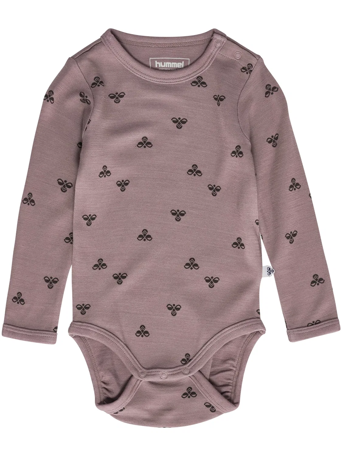 Боди для малышей из мериносовой шерсти Hummel, twilight mauve — фото 4