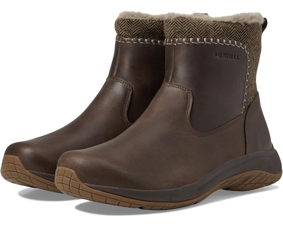Ботинки женские Merrell Encore Ice 5 Mid Zip зимние с мехом, коричневый