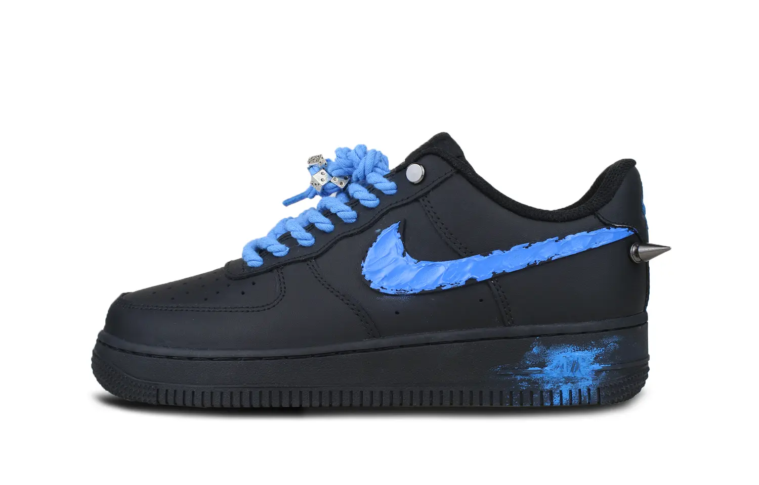 

Кроссовки для скейтбординга Air Force 1 женские, низкие, черный/синий Nike