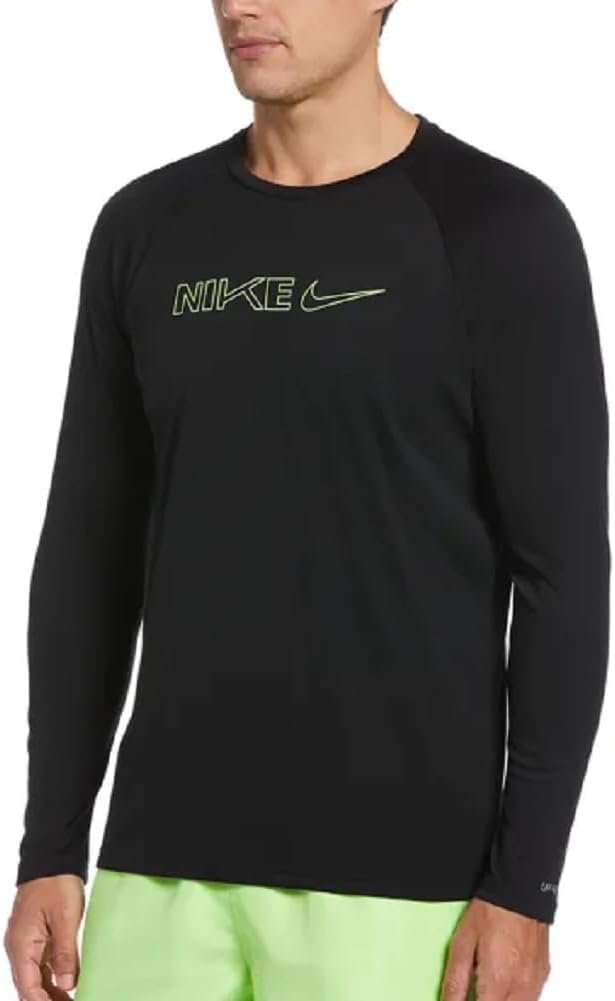 

Мужская футболка-боксер Nike с длинным рукавом и рашгардом, Black/Volt Green