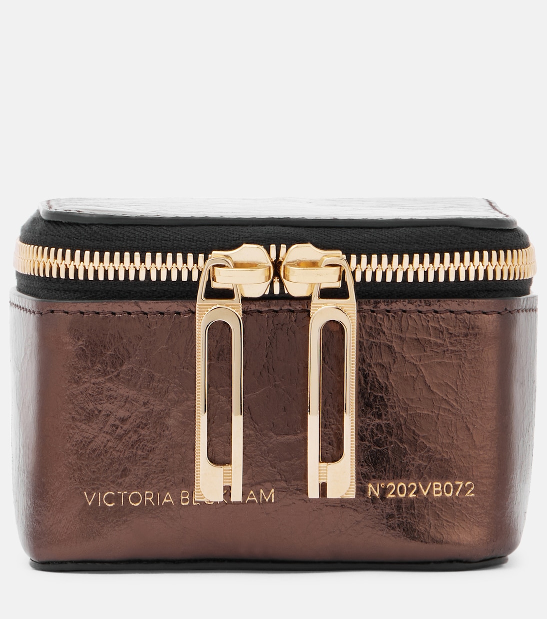 

Микро-сумка из металлизированной кожи Victoria Beckham, Metallic Leather Tobacco