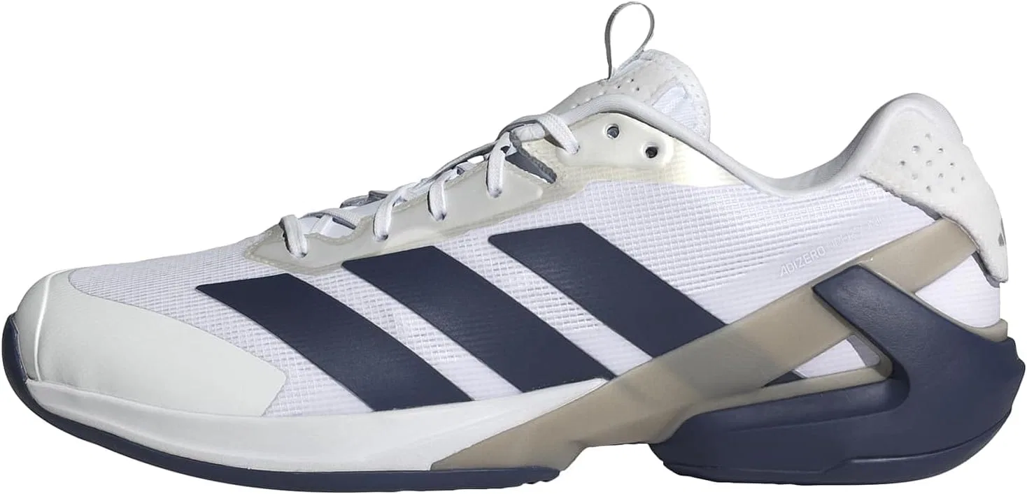 Кроссовки теннисные Adidas Adizero Ubersonic 5, White/Dark Blue/Silver Metallic