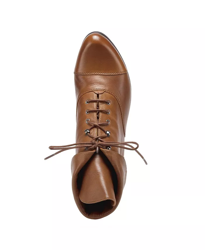 Galil Polished Leather Lace-Up Bootie с отложным манжетом и каблуком stacked heel Spring Step, коричневый — фото 3