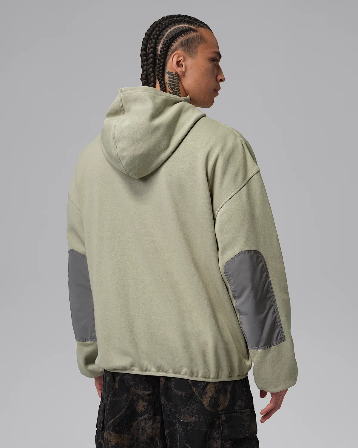 Мужская худи с полной застежкой-молнией Hike Mike Jordan Brooklyn, Spruce Fog/Bright Citron/Metallic Silver — фото 2