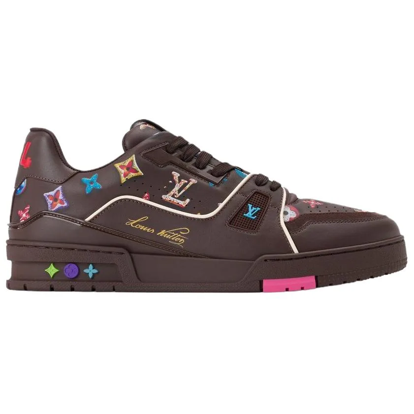 Кроссовки Donut Cow Leather Low top Skateboard мужские Chestnut LOUIS VUITTON, Original Shoe Box Not Included — фото 3