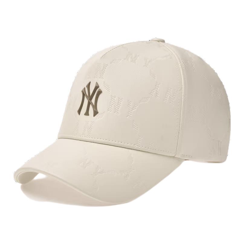 

MLB Хлопковая кожаная бейсболка унисекс кремовая, Cream