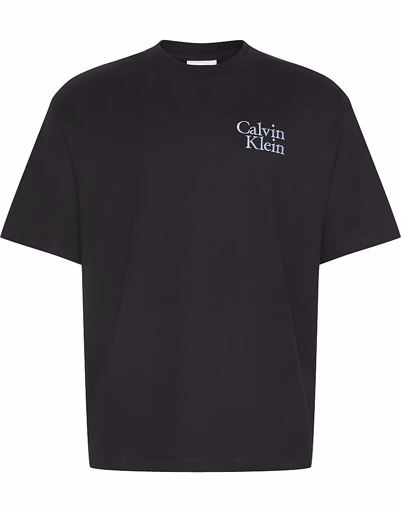 

Футболка с логотипом Calvin Klein Jeans на груди, черная