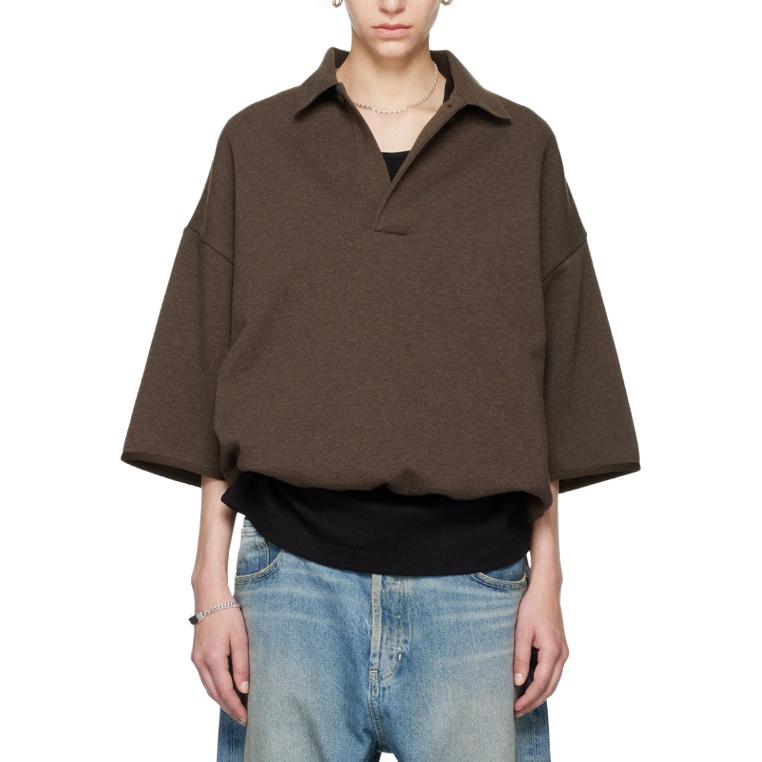 Футболка поло с рукавом 3/4 Fear Of God Essentials, цвет вересковое дерево — фото 4