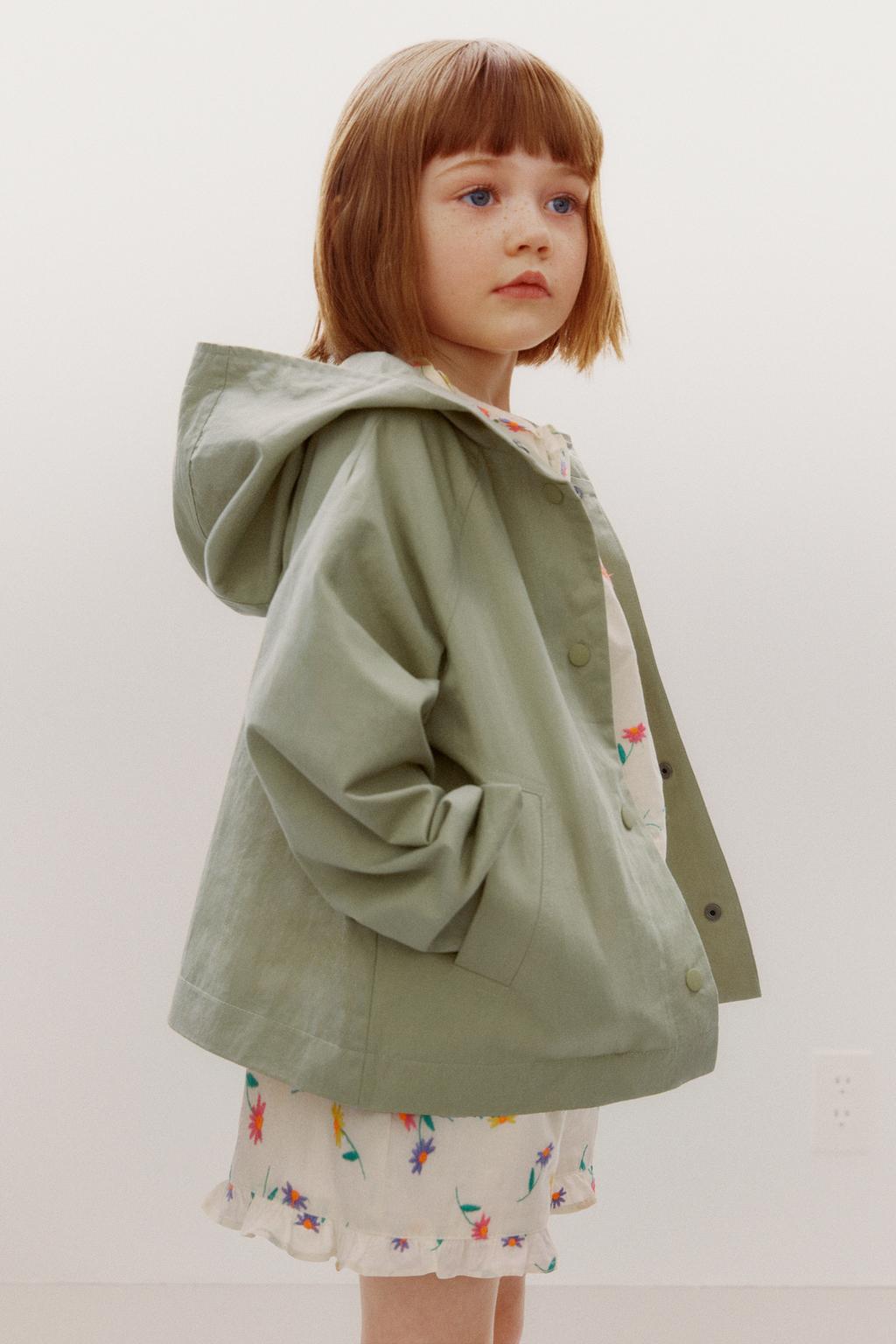 

Парка на подкладке с цветочным рисунком ZARA, цвет Light khaki