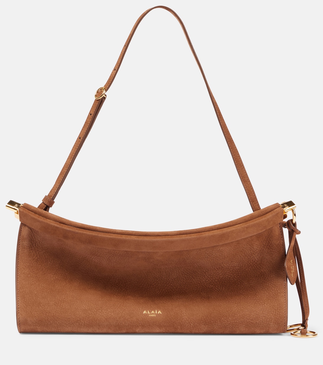 

Кожаная плечевая сумка Le Click East West Medium Alaïa, Terre D'Ombre