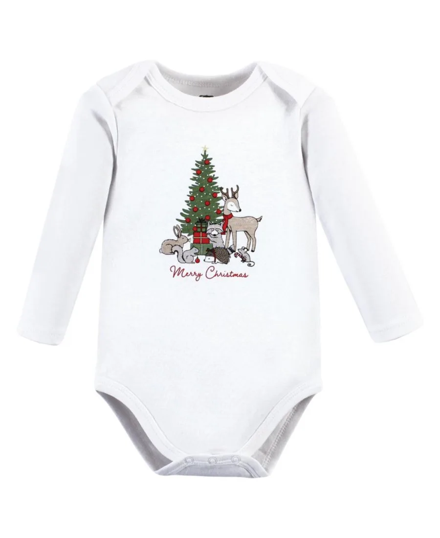Мягкие хлопковые боди с длинными рукавами, комплект из 5 штук Hudson Baby, Christmas Forest — фото 2