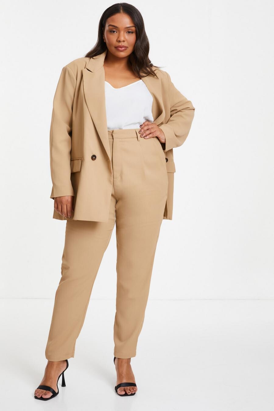 

Брюки Curve Camel Tailored QUIZ Clothing