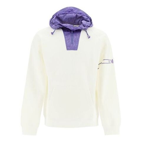 

Толстовка men's splicing logo printing drawstring white Dior, белый