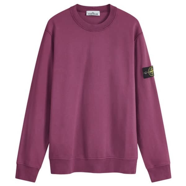 

Толстовка Crew, окрашенная в готовом виде Stone Island, бордовый