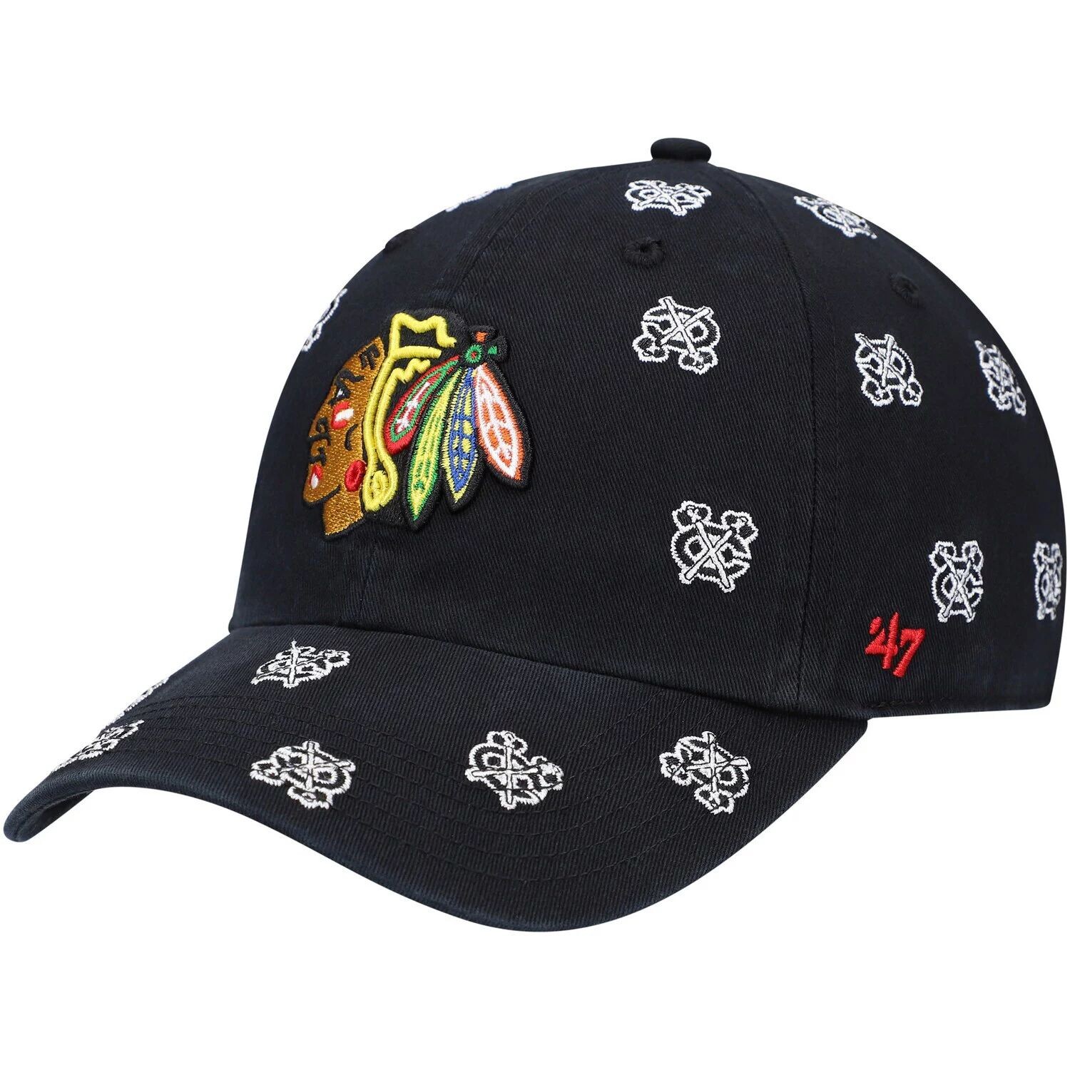 

Женская регулируемая кепка черного цвета с конфетти '47 Chicago Blackhawks