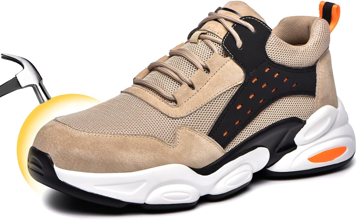 

Легкие износостойкие вязаные замшевые защитные кроссовки для мужчин и женщин U-Lite, бежевый