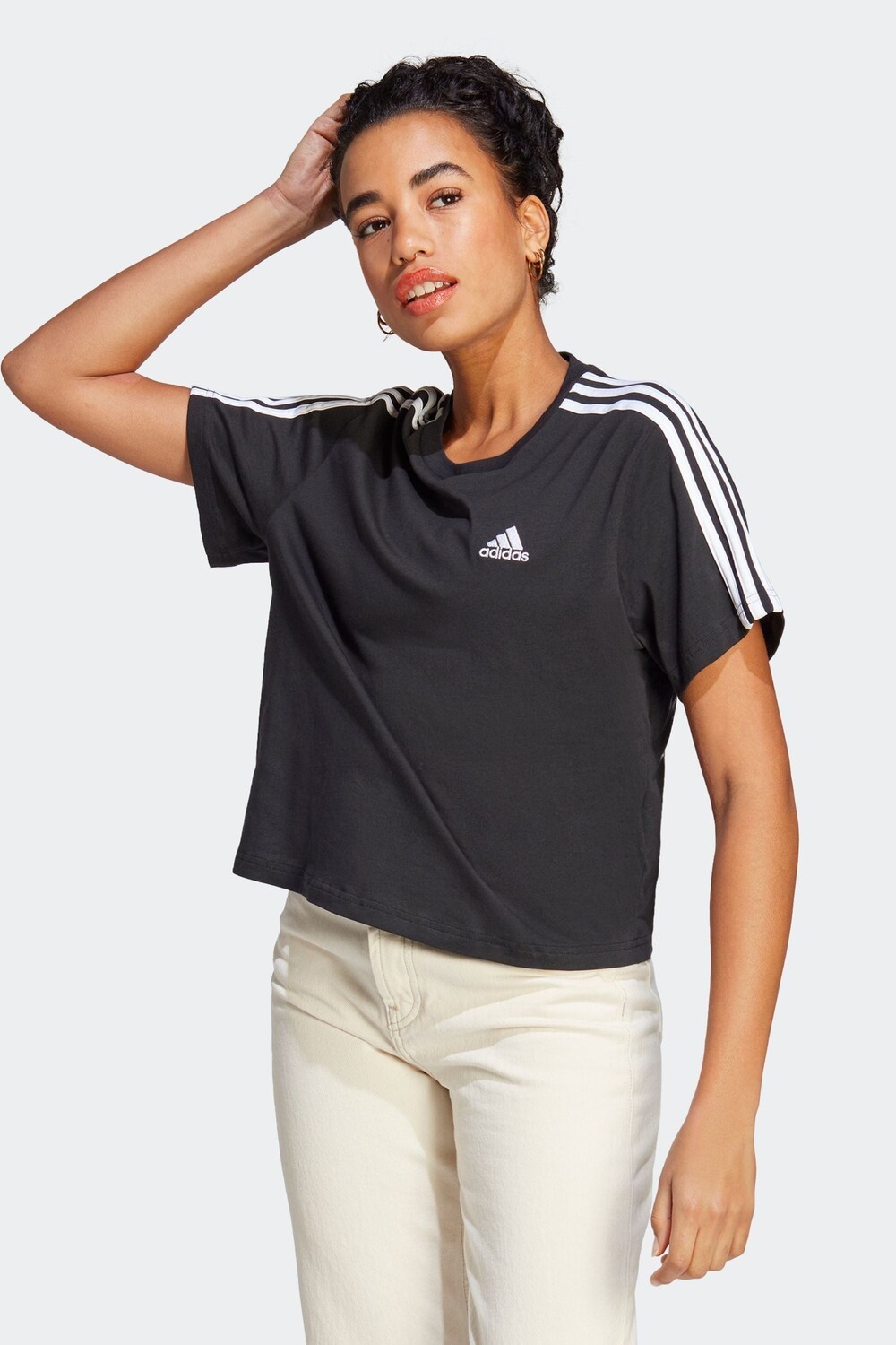 

Футболка Sportswear Essentials из джерси с 3 полосками Adidas, черный