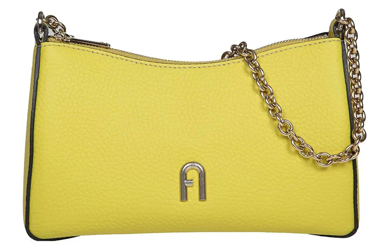 

Furla Сумка-подушка Primula из зернистой кожи, портативная сумка через плечо, женская, желтого цвета