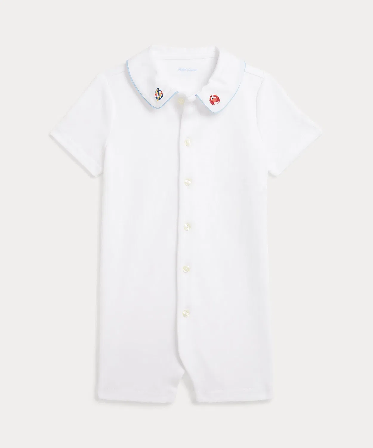 Детский комбинезон-шорты с вышивкой Ralph Lauren, белый