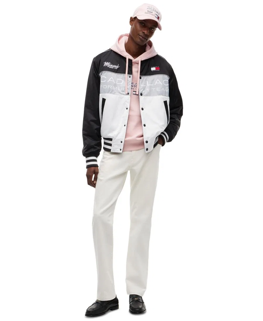 Мужская куртка Cadillac F1 Miami Varsity Jacket Tommy Hilfiger, White/Black/Chrome — фото 2
