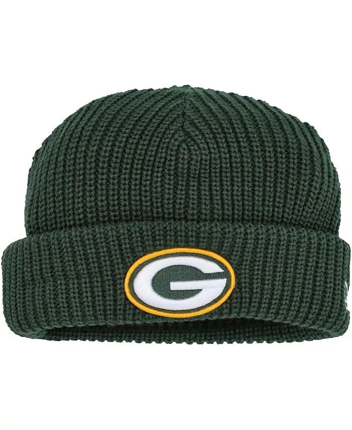 

Мужская зеленая вязаная шапка с манжетами Green Bay Packers Fisherman Skully New Era
