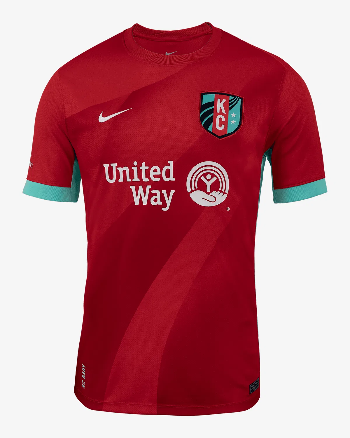 Мужская футболка Nike Dri-FIT NWSL Replica Jersey KC Current 2025 Stadium Home, University Red/Hyper Turquoise