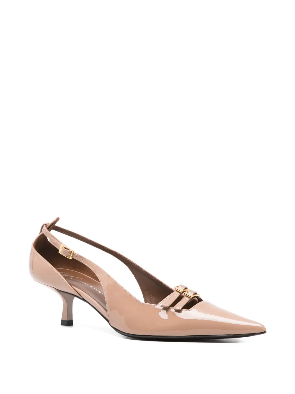 Туфли на каблуке с ремешком и пряжкой Giuseppe Zanotti, нейтральный — фото 2