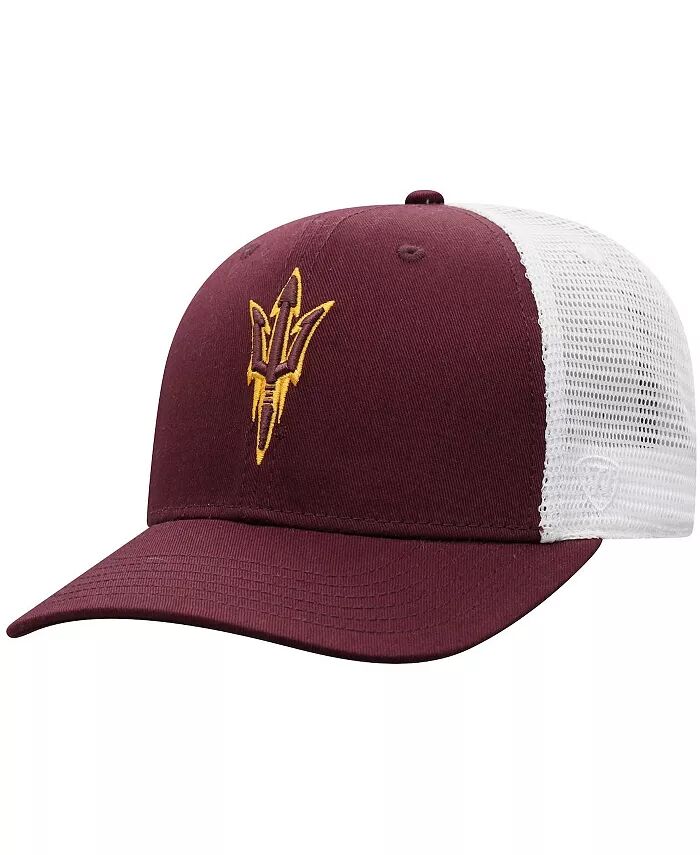 

Мужская темно-бордовая, белая бейсболка-кепка Trucker Snapback от Arizona State Sun Devils Top of the World