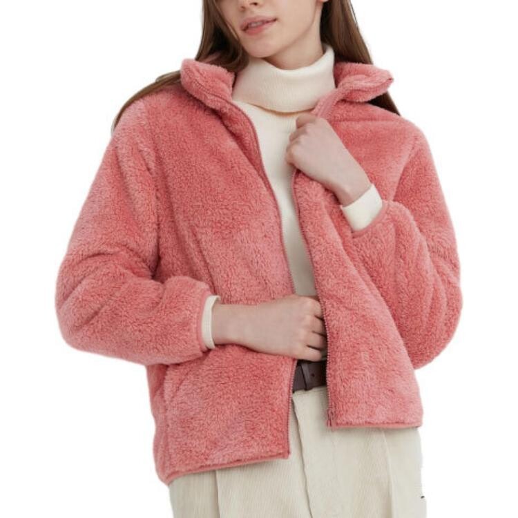 Толстовка Uniqlo Fluffy Fleece Zipped, 12 розовый — фото 3