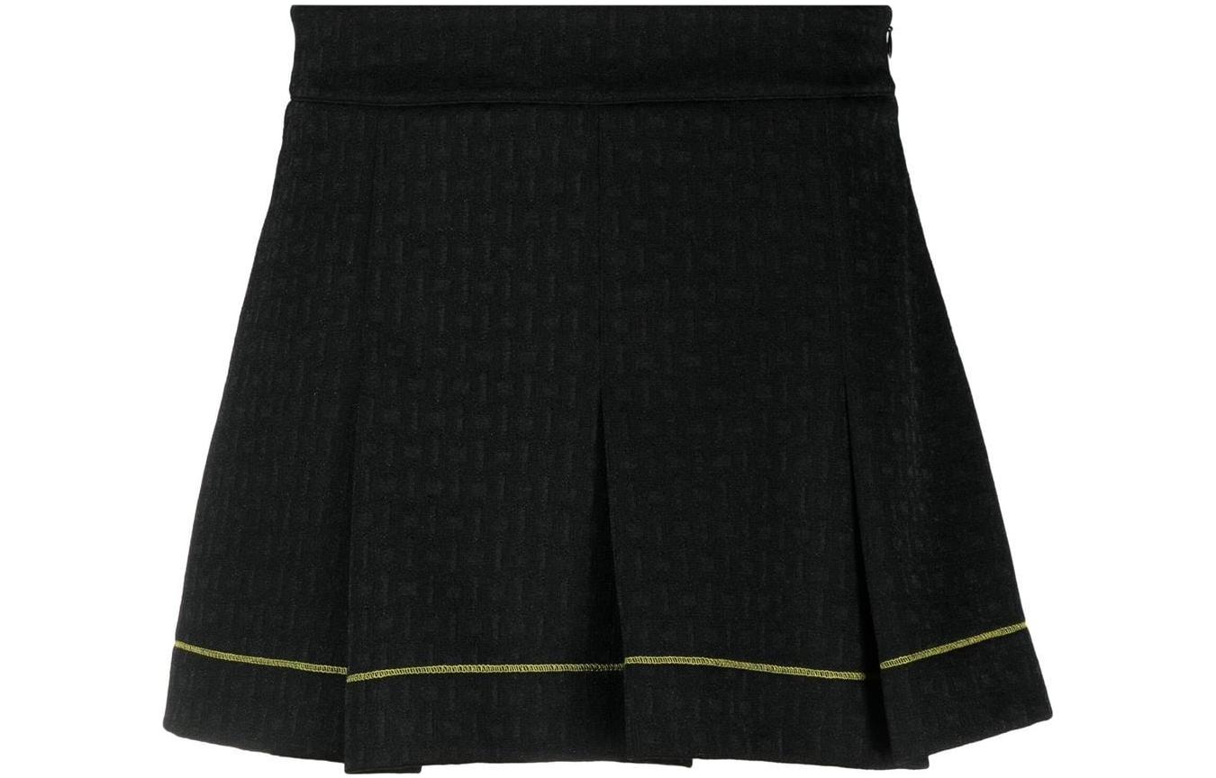 

Юбка-мини плиссе с контрастной отделкой GANNI, черный