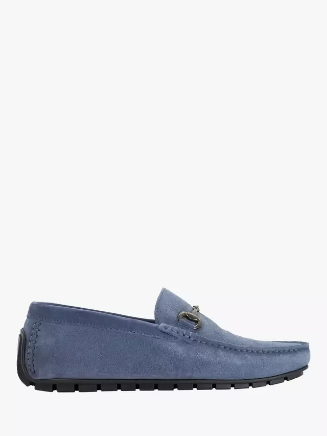 Мокасины-лоферы Brackon из замши с отделкой под кинжал Dune London, Blue