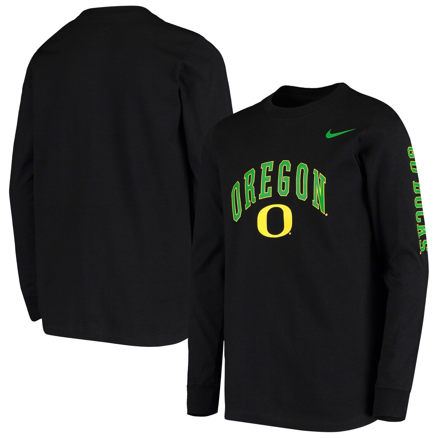 

Молодежная футболка с длинными рукавами Nike Oregon Ducks Arch & Logo 2-Hit Black Nike