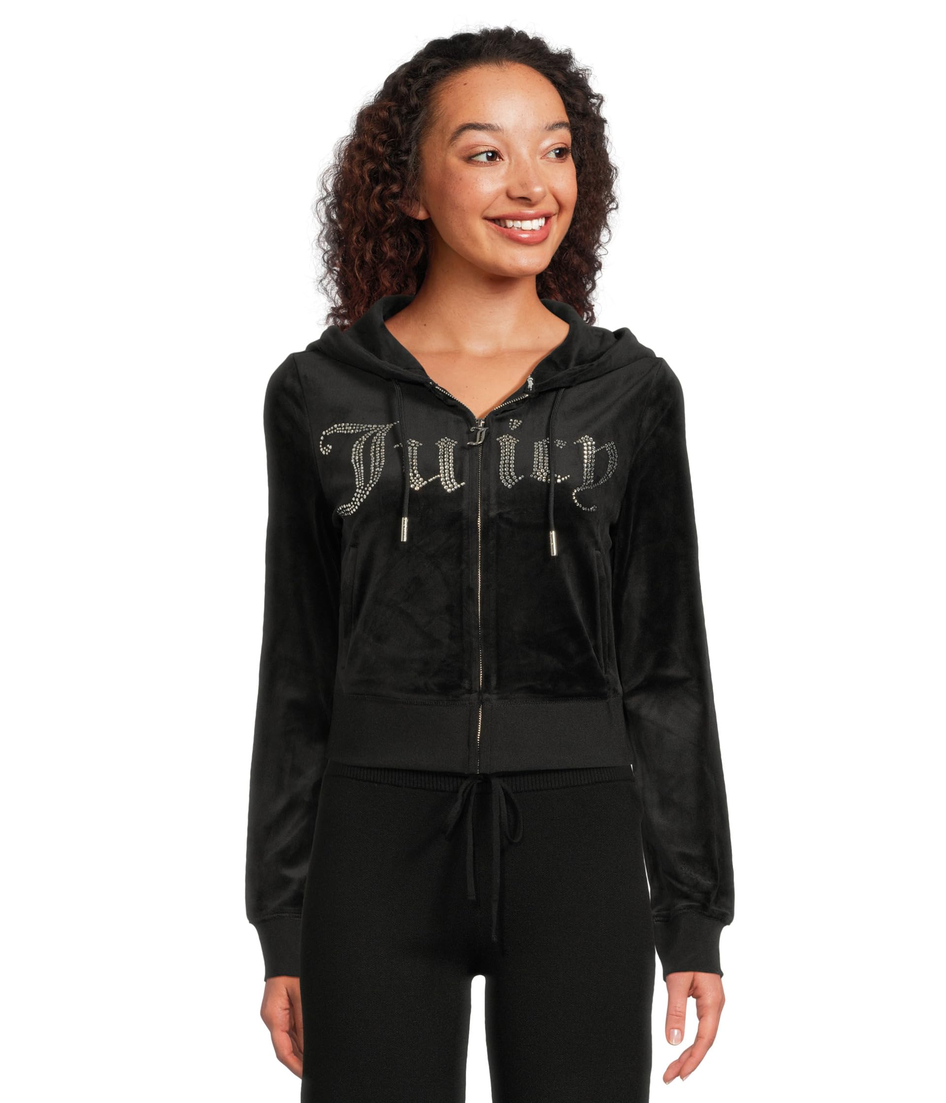 

Худи Juicy Couture Classic Juicy Hoodie With Bling, цвет Liquorice