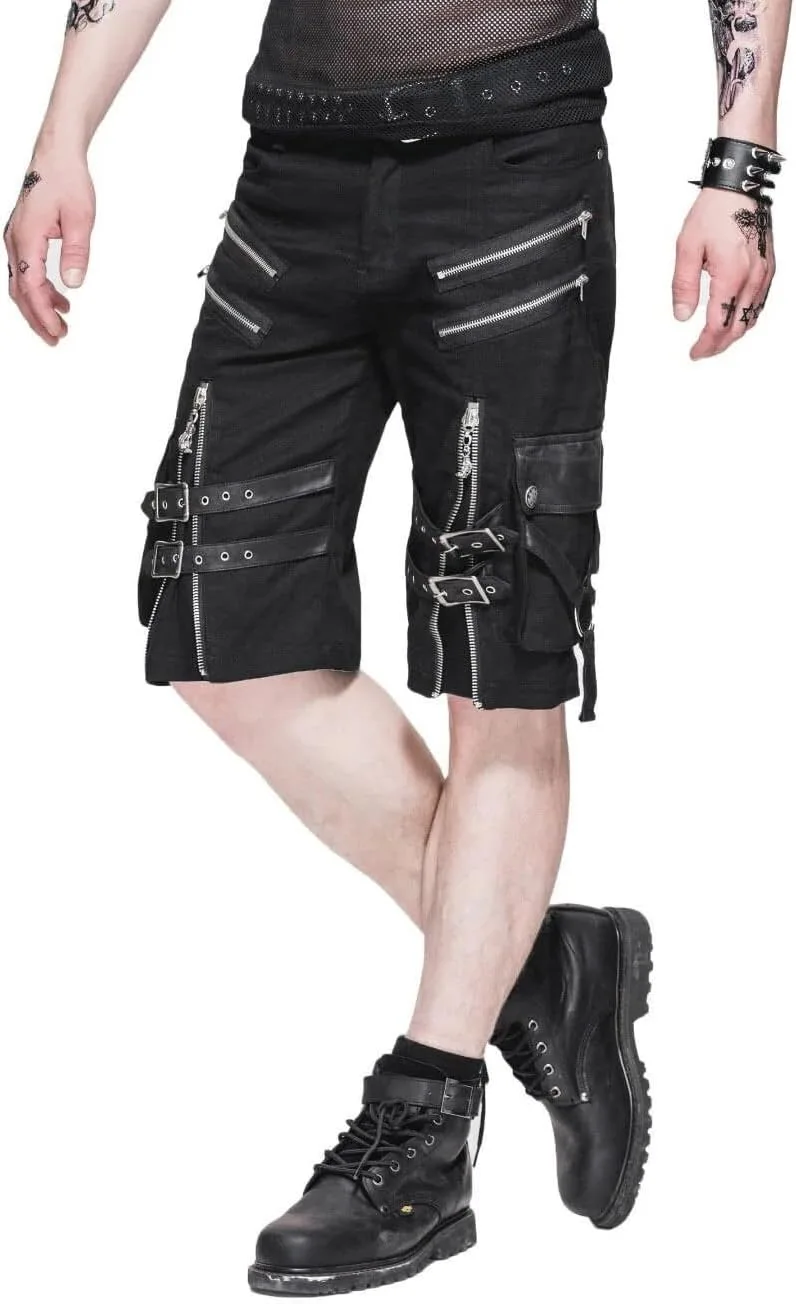 

Мужские шорты Steampunk Casual Black Rock с молнией Darkrock