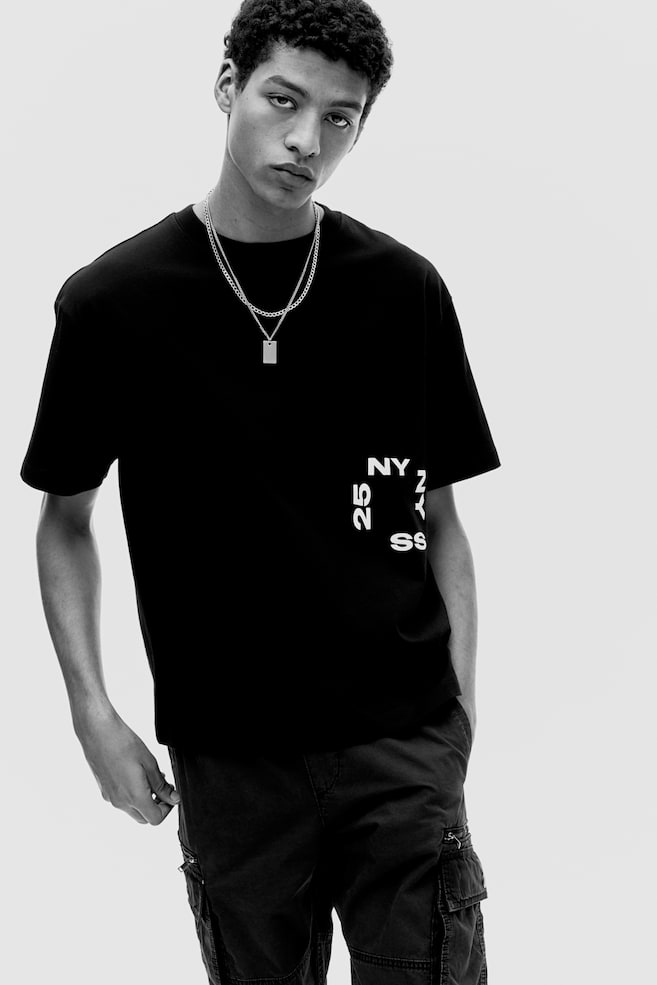 

Футболка свободного кроя с принтом H&M, мультиколор